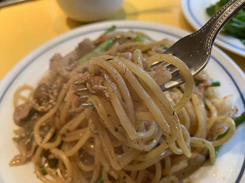 中目黒 関谷スパゲティ 今月のオススメ 牛バラ肉とにんにくの目XO醤炒め