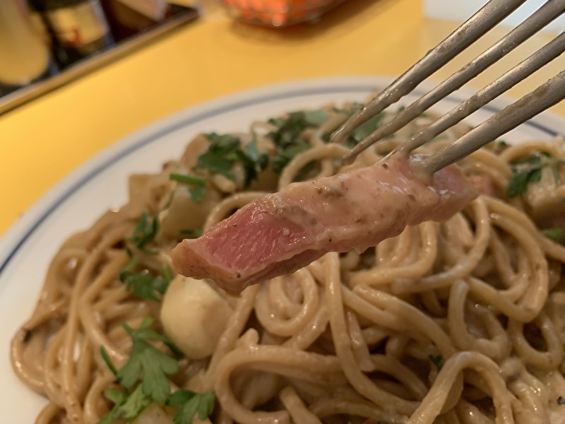 中目黒 関谷スパゲティ 今月のスペシャル 厚切りベーコンとポルチーニ茸クリームスパ