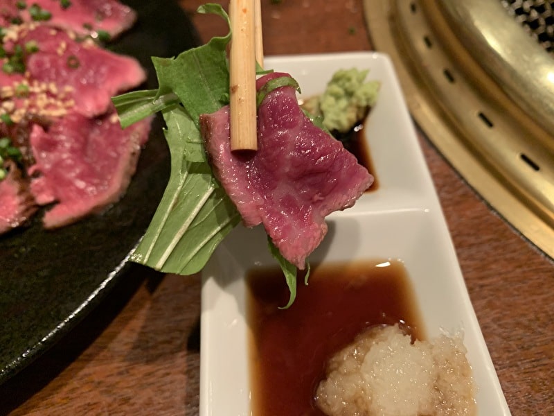 びーふてい 中目黒 焼肉 和牛タタキ